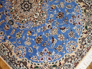 ナインブルー憧れの色彩ペルシャ玄関絨毯21192