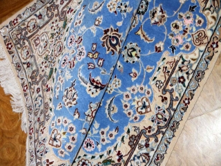 ナインブルー憧れの色彩ペルシャ玄関絨毯21192