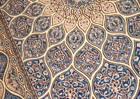 高級ペルシャ絨毯ナインゴンバディーペルシャブルー2415441