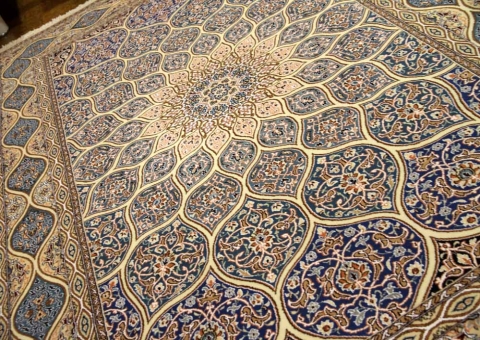 高級ペルシャ絨毯ナインゴンバディーペルシャブルー2415441