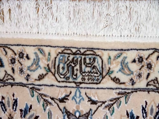 ペルシャ絨毯正方形ナイングリーン色リビング58089