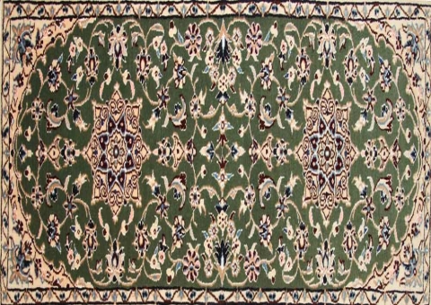 あがりかまち手織りペルシャ絨毯ナイン産36582