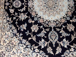 ペルシャ絨毯正方形ナインリビングシックな色彩の紺色58090