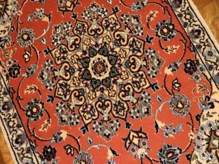 イラン製手織り玄関マットペルシャ絨毯ナイン産34008