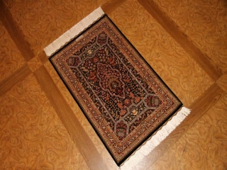 高級シルク玄関マットハンドメイドペルシャ絨毯56045