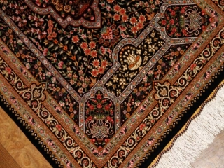 高級シルク玄関マットハンドメイドペルシャ絨毯56045