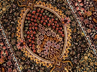 逸品のペルシャ絨毯シルクの玄関マットサイズ56034