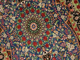 シルクのペルシャ絨毯玄関マットブルー色56041