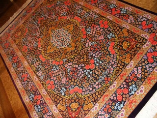 バラの絨毯カラフル高級手織りシルクラグ50095