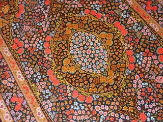 バラの絨毯カラフル高級手織りシルクラグ50095