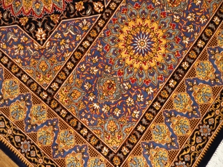 ペルシャ絨毯シルク変わってる玄関マット50053