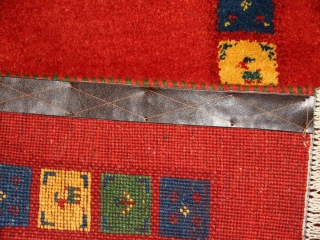 高級ギャッベのシラズ産、とても細かい織り方の玄関マットギャッベ18881