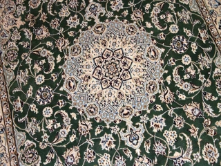 ナイン産のソファー前サイズ手織りペルシャグリーン色59013