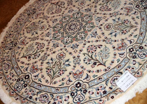 丸いペルシャ絨毯ナインの円形ラグマット33176