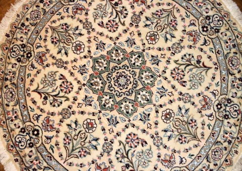 丸いペルシャ絨毯ナインの円形ラグマット33176