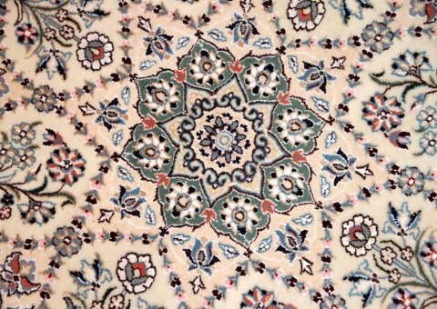 丸いペルシャ絨毯ナインの円形ラグマット33176