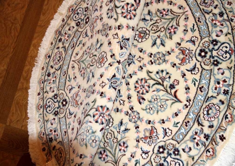 丸いペルシャ絨毯ナインの円形ラグマット33176