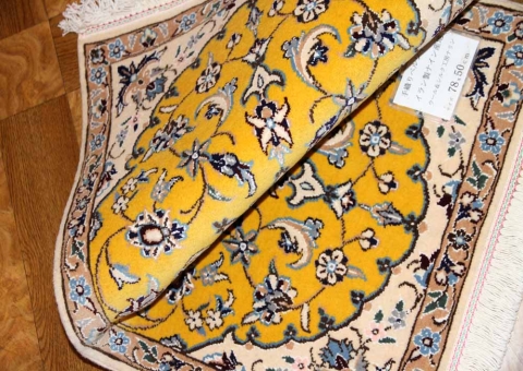 イラン輸入マンション玄関マットペルシャ絨毯ナイン産41625