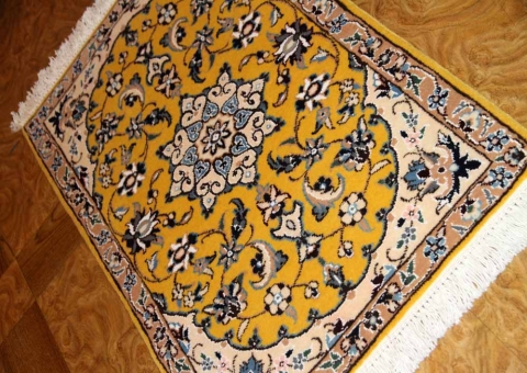 イラン輸入マンション玄関マットペルシャ絨毯ナイン産4153