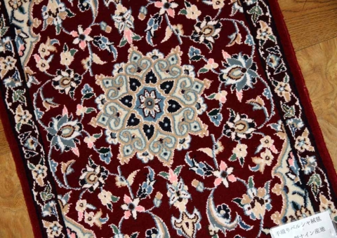 赤色綺麗な玄関マット小さいマンションサイズ41944