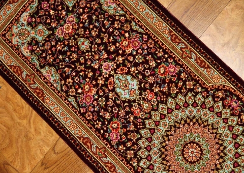 あがりかまち手織りペルシャ絨毯クムシルク32978