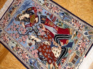 壁掛け絨毯のイスファハン産地ペルシャ50133