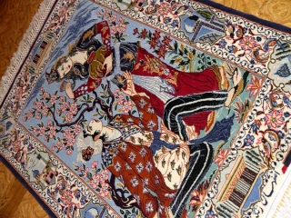 壁掛け絨毯のイスファハン産地ペルシャ50133