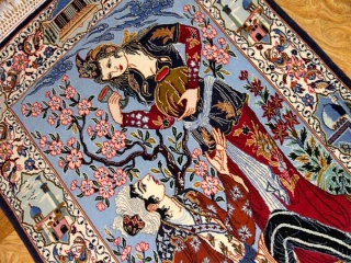 壁掛け絨毯のイスファハン産地ペルシャ50133