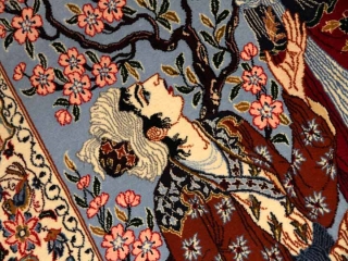 壁掛け絨毯のイスファハン産地ペルシャ50133