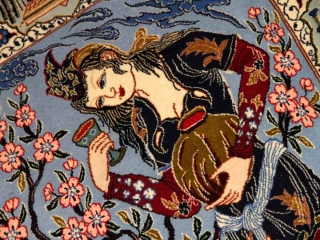 壁掛け絨毯のイスファハン産地ペルシャ50133