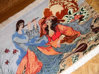 ピクチャーデザインシルククムペルシャ絨毯50011