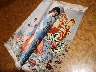 ピクチャーデザインシルククムペルシャ絨毯50011