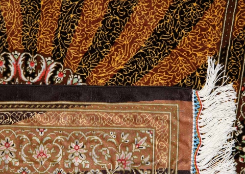 ペルシャ絨毯シルク珍しいデザインと色合い248427