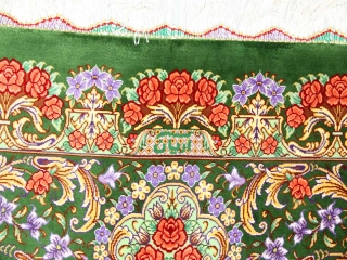 最高級手織りシルクリビングペルシャ絨毯6平米555601