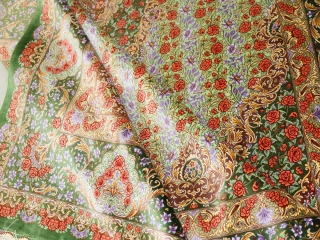 最高級手織りシルクリビングペルシャ絨毯6平米555601