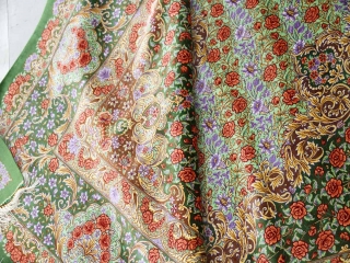 最高級手織りシルクリビングペルシャ絨毯6平米555601