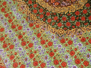 最高級手織りシルクリビングペルシャ絨毯6平米555601