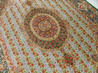 最高級手織りシルクリビングペルシャ絨毯6平米555601