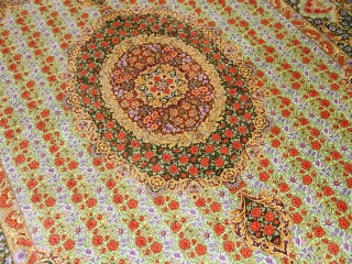 最高級手織りシルクリビングペルシャ絨毯6平米555601