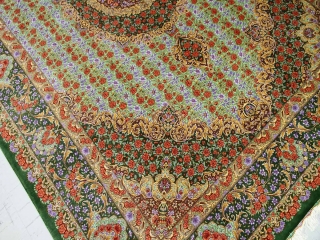 最高級手織りシルクリビングペルシャ絨毯6平米555601