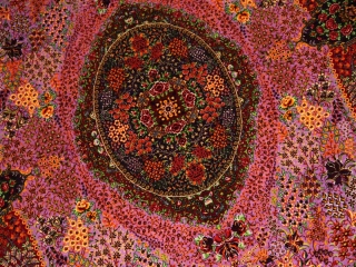 最高級シルクの手織りペルシャ絨毯センターラグ75125