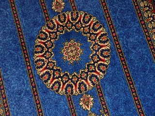 素敵なブルー色手織りペルシャ絨毯クムシルク玄関マット75140
