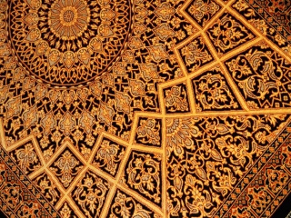 輝きのシルク手織りペルシャ絨毯玄関マット398861