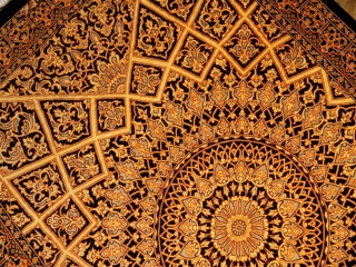 輝きのシルク手織りペルシャ絨毯玄関マット398861