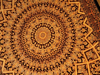 輝きのシルク手織りペルシャ絨毯玄関マット398861