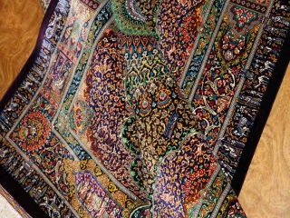 ジャムシディー有名工房センターラグ、手織りペルシャ絨毯60025