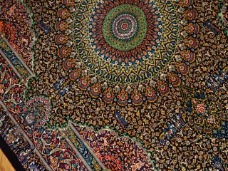 ジャムシディー有名工房センターラグ、手織りペルシャ絨毯60025