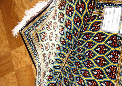 高級手織りペルシャ絨毯マンションの玄関マットシルク44635