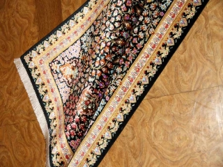 手作り玄関マットのシルクペルシャ絨毯メダリオン56008