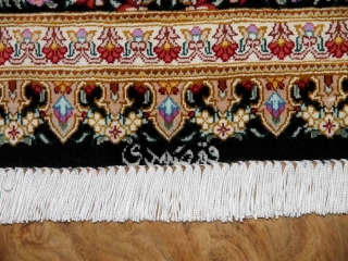 手作り玄関マットのシルクペルシャ絨毯メダリオン56008